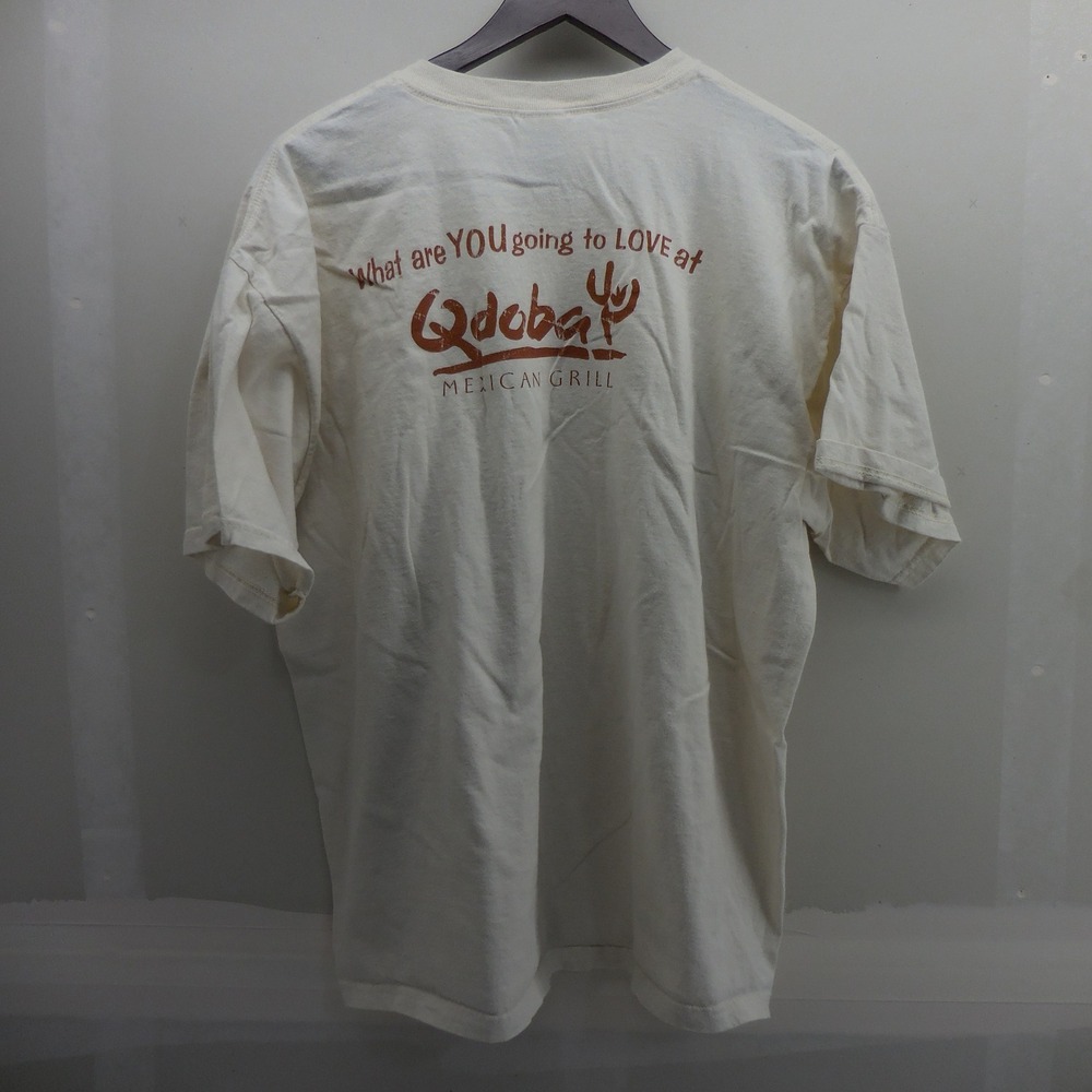 Gildan Old Time Hockey‎ Qdoba Mexican Grill Graphic T-Shirt Mens XL Cream White